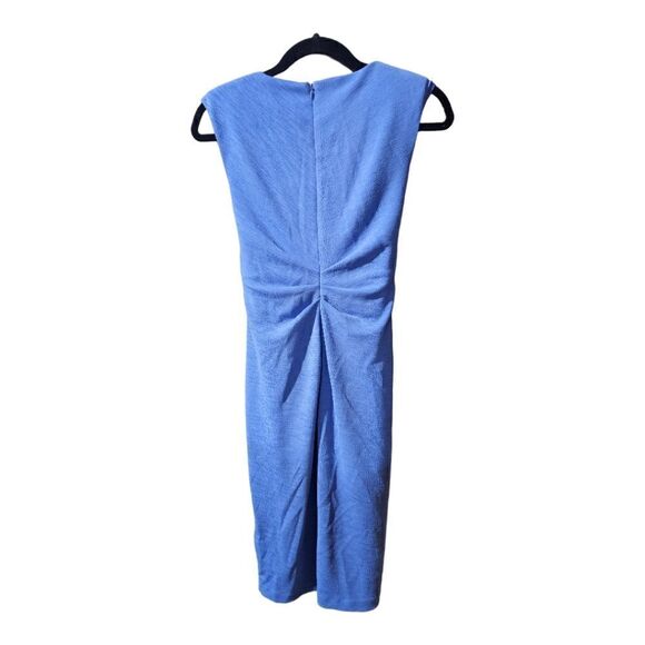 ADRIANNA PAPELL Rio Knit Tie Sheath Dress Lake Blue - Size 4 - Picture 3 of 11